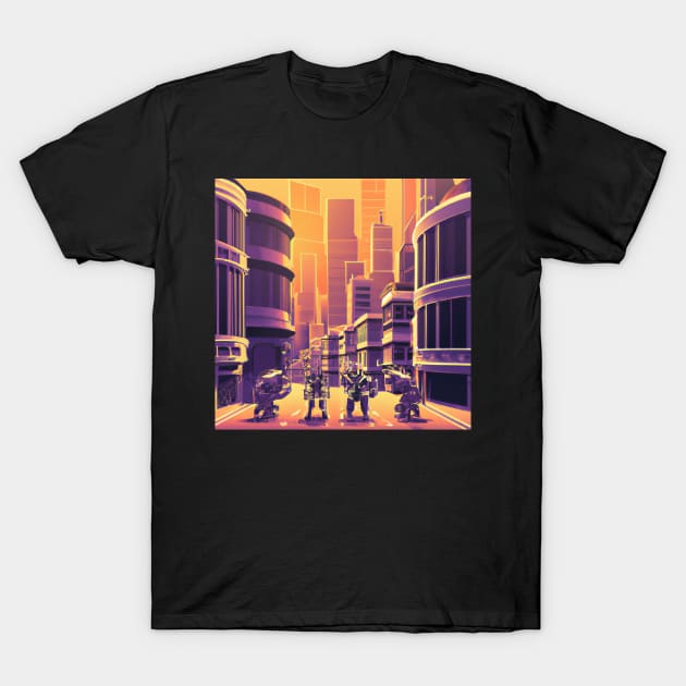 Synthwave city of the future T-Shirt by retroprints